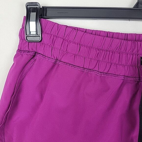 Lululemon Split Second Shorts Women Size 10 Purple Long Liner Running Athleisure - Picture 4 of 12